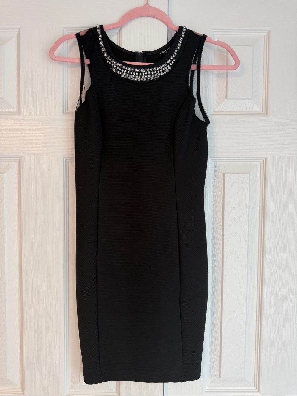 Ruby Rox Black Mini Dress with Embellished Collar